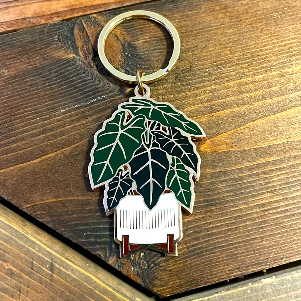 Enamel Potted plant key chain with gold. NWT. Other styles available too ☺️